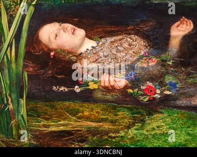 Ophelia Fragment, John Everett Millais, 1851–1852, Öl auf Leinwand, Tate Britain, National Gallery of British Art, London, England Stockfoto