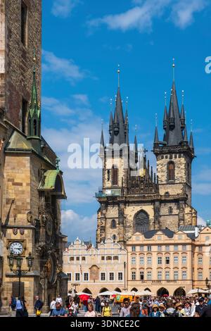 Tschechische Republik, Böhmen, Prag, historisches Zentrum, das zum UNESCO-Weltkulturerbe gehört, Stadtteil Staré Město (Altstadt), Altstädter Ring, Kirche unserer Lieben Frau, Tyn-Kirche Stockfoto