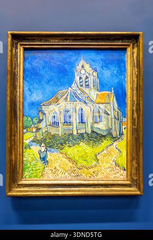 Frankreich, Paris, Musée d'Orsay, Vincent Van Gogh, Gemälde der Kirche in Auvers sur Oise Stockfoto