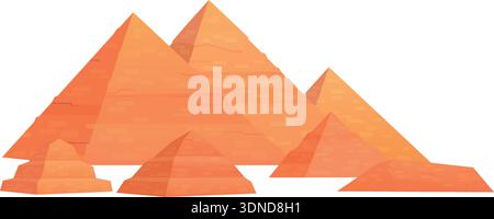 Ägyptische Pyramiden Zeichentricksymbol. Symbol für Reiseziele isoliert auf weißem Hintergrund Stock Vektor