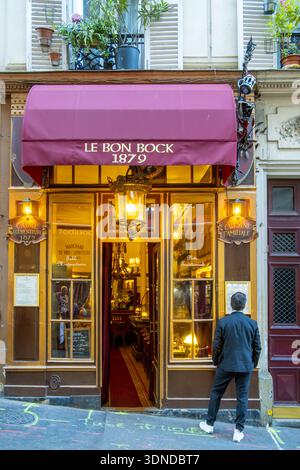 Frankreich, Paris, Montmartre, Bon Bock Restaurant, ältestes Restaurant in Montmartre Stockfoto