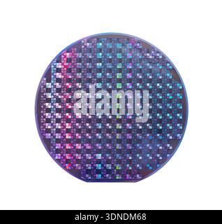 Bunte Halbleiter-Wafer-Scheibe aus Silizium Stockfoto
