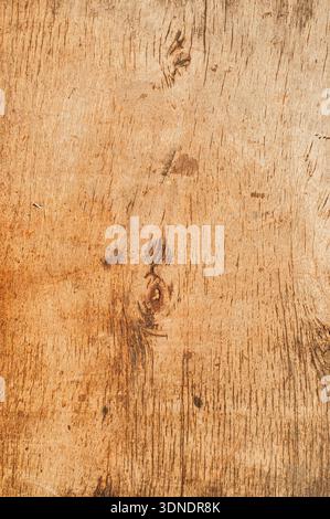 Ein natürlicher Hintergrund aus heller Holzkorn-Sperrholz-Textur. Nahansicht mit detaillierten Linien und organischen Mustern einer Holzoberfläche, ideal Stockfoto