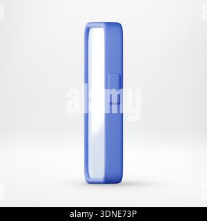 Blaues 3D-Mobiltelefon oder Smartphone mit leerem Bildschirm. Mockup für App-Präsentation oder Anzeige der Benutzeroberfläche. Technologiekonzept. Vektorillus Stock Vektor