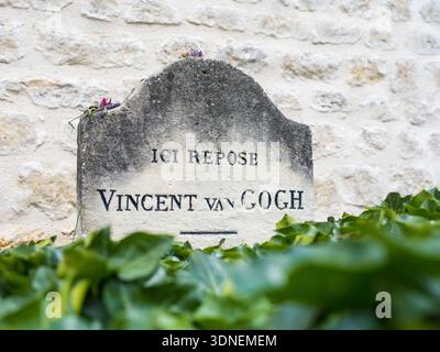 Vincent van goghs Grab auf dem Friedhof von auvers sur Oise Stockfoto