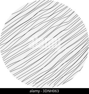 Hintergrund mit unregelmäßigen diagonalen gekritzelten Linien, die ein strukturiertes Kreismuster in einem vertikalen Layout erzeugen. Stock Vektor