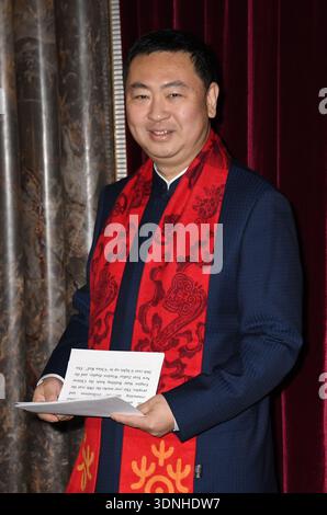 New York, NY, USA. Februar 2026. Chen Li, Generalkonsulat von China in New York im Empire State Building zum Auftakt der Mondfestlichkeiten zum Neujahrsfest in New York City am 10. Februar 2026. Quelle: Mpi099/Media Punch/Alamy Live News Stockfoto