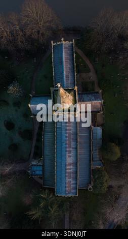 Von oben aus die Holy Trinity Church in Stratford-upon-Avon, Grabstätte von William Shakespeare Stockfoto