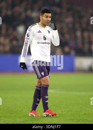 London, Großbritannien. Februar 2026. Casemiro (MU) beim Spiel West Ham United gegen Manchester United EPL am 10. Februar 2026 im London Stadium, London, UK. Quelle: Paul Marriott/Alamy Live News Stockfoto