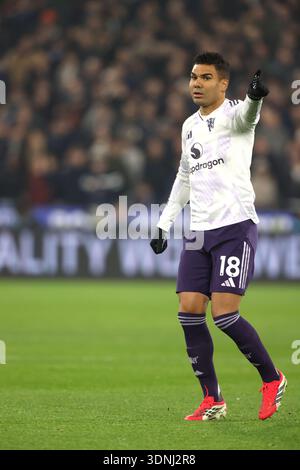 London, Großbritannien. Februar 2026. Casemiro (MU) beim Spiel West Ham United gegen Manchester United EPL am 10. Februar 2026 im London Stadium, London, UK. Quelle: Paul Marriott/Alamy Live News Stockfoto