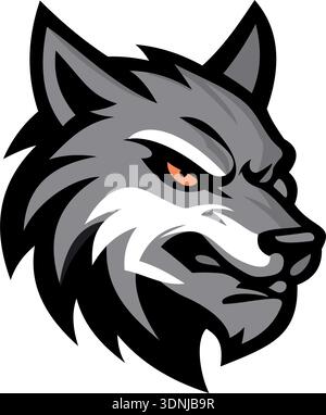Wolf e Sport Logo Vektor Illustration Design Vorlagen einfaches und modernes Konzept, isoliert auf weißem Hintergrund Stock Vektor