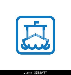 Symbol für Bootsanlegestelle. Vektorabbildung Stock Vektor