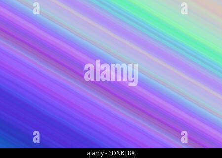 Abstrakter Regenbogenhintergrund mit diagonalen Linien in violetten, blauen und grünen Tönen. Stockfoto
