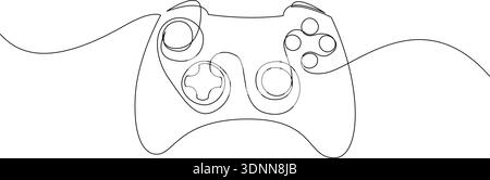 Horizontaler, Bearbeitbarer Hub Des Gaming-Controllers Mit Einer Linie Stock Vektor