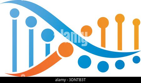 Design mit DNA-Logo-Vektor-Symbol Stock Vektor