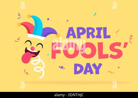 Happy april Nards Day Hintergrund Illustration in flachem Design Stock Vektor