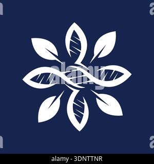 DNA- und Leaf-Logo-Design Stock Vektor