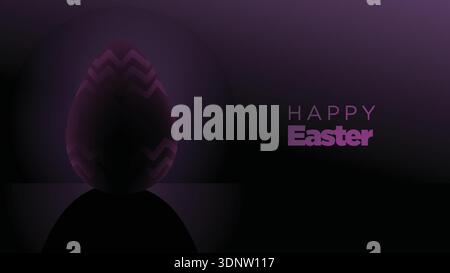 frohe ostern. minimalistisches osterei auf dunklem hintergrund. abstrakte ostereier-vektorillustration Stock Vektor