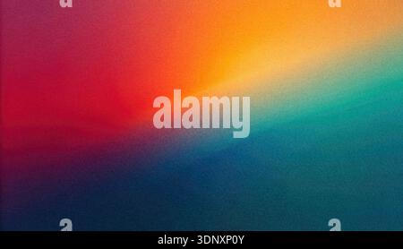 Helles und farbenfrohes abstraktes Design mit einem glatten Farbverlauf von Rot über Orange, Gelb, Grün und Blau. Die Mischung aus Farbtönen sorgt für eine warme und warme Atmosphäre Stockfoto