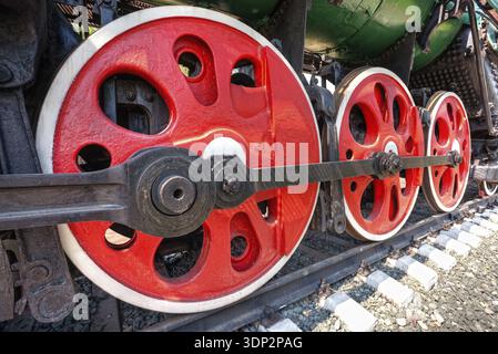 Alten Dampf-Lokomotive-Räder Stockfoto