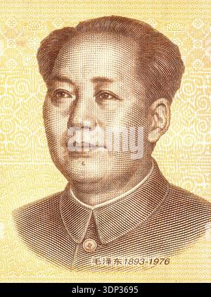 Porträt von Mao Zedong auf chinesischer 20-Yuan-Banknote, Porträt des Vorsitzenden Mao Stockfoto