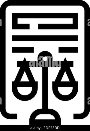 Rechtsdokument zur Darstellung des Justizkonzepts mit Skalen Stock Vektor