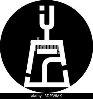 Abstraktes Menschenfigurensymbol im schwarzen Kreis Stock Vektor