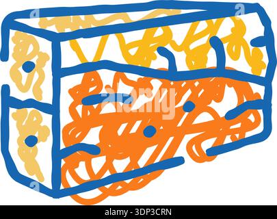 Konzept der Rackzeichnungstechnologie für Rechenzentrumsserver Stock Vektor