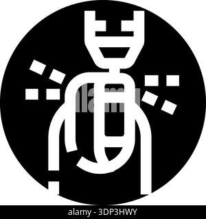 Menschliches Körpersymbol zur Darstellung von Schmerzen im Schulterbereich Stock Vektor