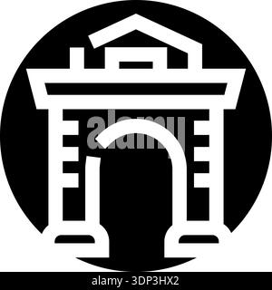 Antike Ruine des Bogengangs Symbol für historische Denkmäler Stock Vektor