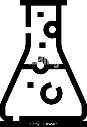 Laborkolben mit chemischer Flüssigkeit wissenschaftliches Experiment Stock Vektor