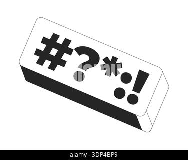 Sonderzeichen geben ein rechteckiges 2D-Linienobjekt ein Stock Vektor