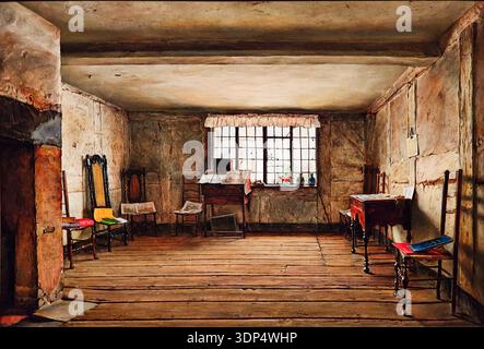Henry Wallis, The Room in Wo Shakespeare geboren wurde, 1853, Ölfarbe auf Leinwand, Tate Britain, National Gallery of British Art, London, England Stockfoto