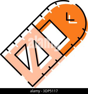 Schlafsack und quadratisches flaches Design Stock Vektor