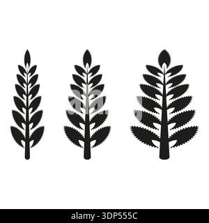 Drei Weizensymbole. Getreidepflanzen-Set. Landwirtschaft Ernte Vektor. Schwarzes Natursymbol. EPS 10. Stock Vektor
