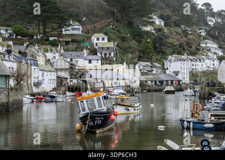 Polperro Harbour an der South Cornwall Coast Stockfoto