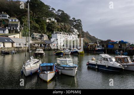 Polperro Harbour an der South Cornwall Coast Stockfoto