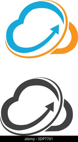 Symbol zum Herunterladen und Hochladen in der Cloud. Mit Pfeil zum Hochladen und Herunterladen der Cloud. Symbol Vektorsymbol herunterladen Stock Vektor