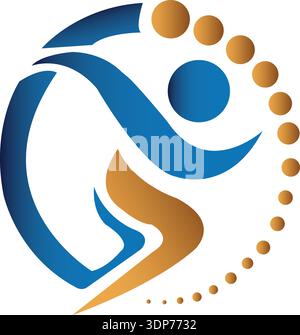 Buntes abstraktes Sportlogo, Lauflogo, Volleyball, Pro Vector Stock Vektor