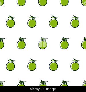 Melone Illustration Hintergrund Design. Nahtloses Melonenmuster Vektor Stock Vektor
