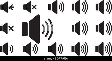 Symbole für Schallwellen und Audio Control Vektor Stock Vektor