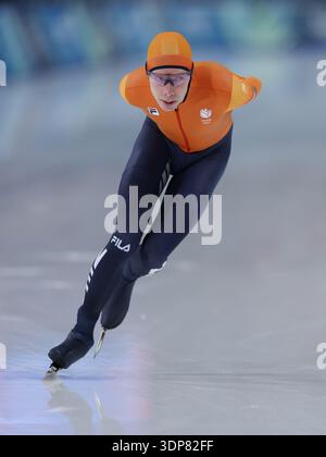 Mailand, Italien. Februar 2026. Jorrit Bergsma aus den Niederlanden tritt beim 10000-m-Rennen der Männer bei den Olympischen Winterspielen 2026 in Mailand, Italien, am 13. Februar 2026 an. Quelle: Du Xiaoyi/Xinhua/Alamy Live News Stockfoto