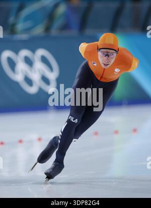 Mailand, Italien. Februar 2026. Jorrit Bergsma aus den Niederlanden tritt beim 10000-m-Rennen der Männer bei den Olympischen Winterspielen 2026 in Mailand, Italien, am 13. Februar 2026 an. Quelle: Du Xiaoyi/Xinhua/Alamy Live News Stockfoto