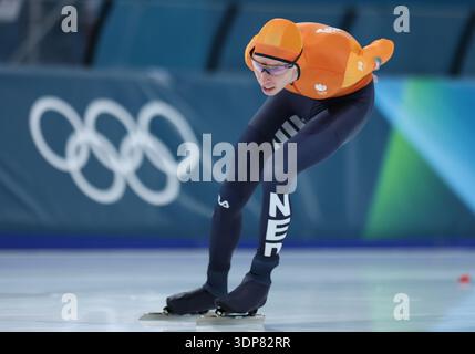 Mailand, Italien. Februar 2026. Jorrit Bergsma aus den Niederlanden tritt beim 10000-m-Rennen der Männer bei den Olympischen Winterspielen 2026 in Mailand, Italien, am 13. Februar 2026 an. Quelle: Li Jing/Xinhua/Alamy Live News Stockfoto