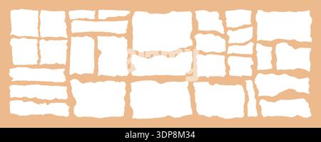 Papierform mit Einrissen, abgerissenen Kanten Stock Vektor