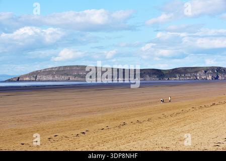 Brean Down, Somerset, von Brean Beach aus gesehen Stockfoto