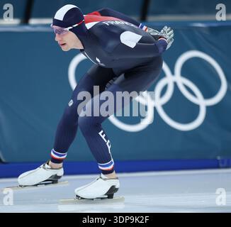 Mailand, Italien. Februar 2026. Timothy Loubineaun aus Frankreich tritt während des 10000-m-Rennens der Männer bei den Olympischen Winterspielen Mailand-Cortina 2026 in Mailand, Italien, am 13. Februar 2026 an. Quelle: Li Jing/Xinhua/Alamy Live News Stockfoto