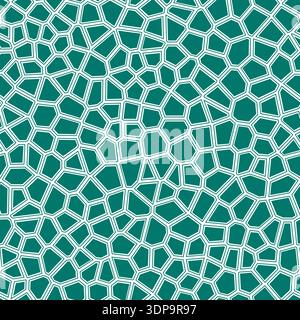 Voronoi Tessellierung nahtloser Hintergrund. Unregelmäßige polygonale Zellen erzeugen eine abstrakte geometrische Konstruktion. Stock Vektor