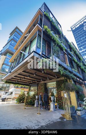 Manchester, Großbritannien - 29 November, 2019: Außenansicht der Ivy Restaurant und der Brasserie, Neubaugebietes Spinningfields entfernt Manchester Stockfoto