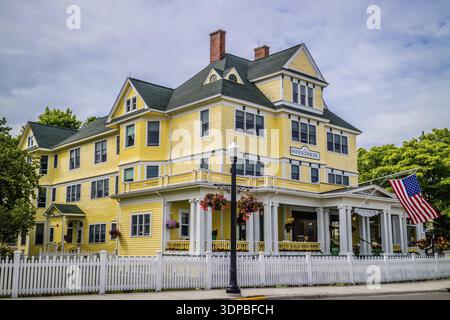 Mackinac Island, MI, USA - 23. Juni 2018: Die klassische Optik Windmere Hotel Stockfoto
